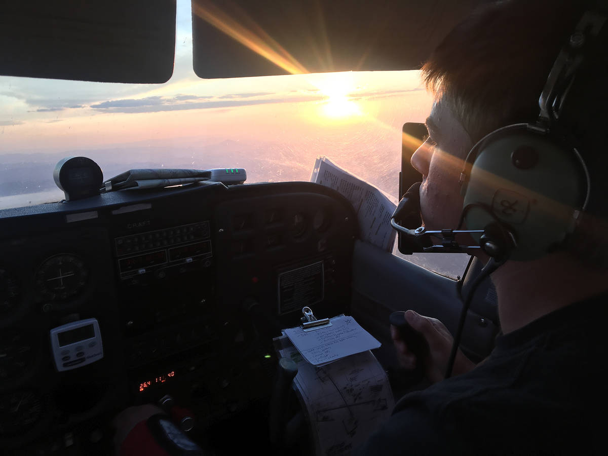 Joel Smith Landon Key completes a flight during his pilot training. Key earned his commercial p ...
