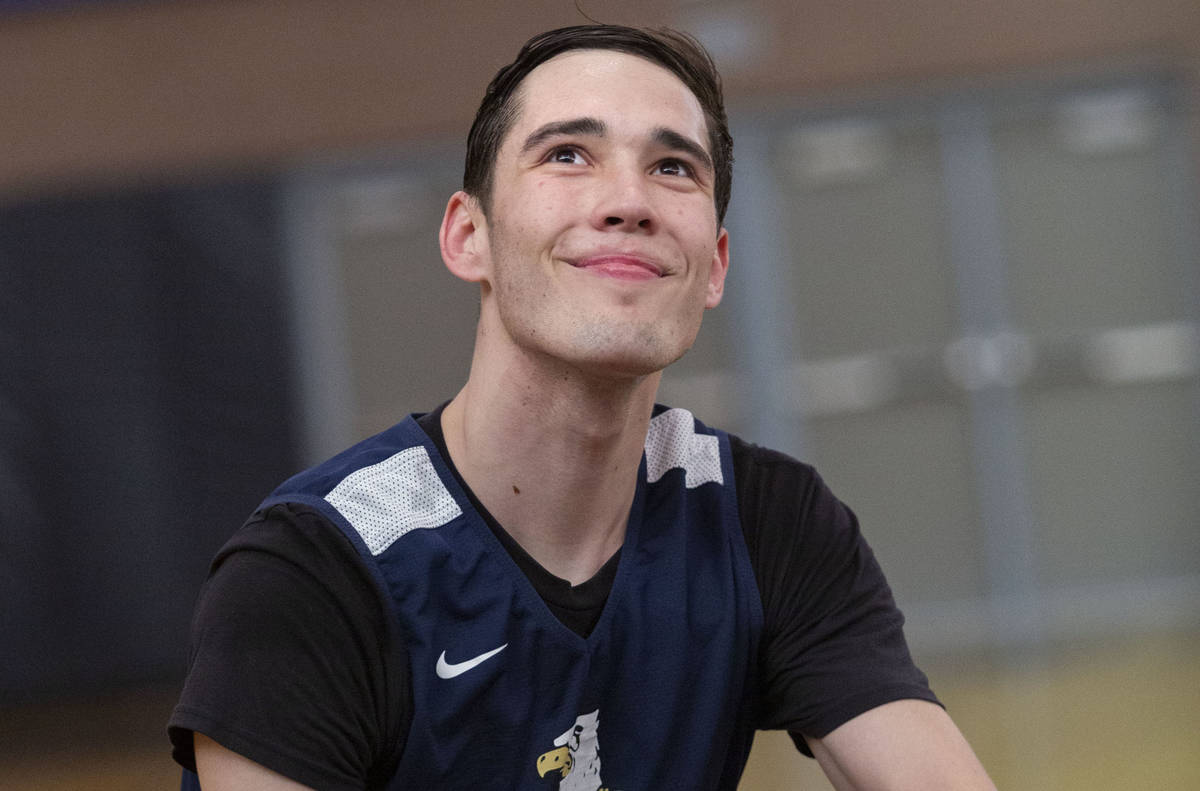 Ethan Speaker, a senior at Boulder City High School, is glad to be back on the basketball court ...