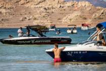 (Benjamin Hager/Las Vegas Review-Journal) People enjoy boating at Lake Mead on Saturday, June 2 ...