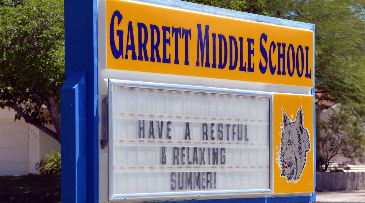 Celia Shortt Goodyear/Boulder City Review Garrett Junior High School Principal Melanie Teemant ...