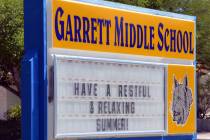 Celia Shortt Goodyear/Boulder City Review Garrett Junior High School Principal Melanie Teemant ...