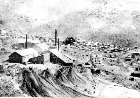Nevada Historical Society) The dry mining process to extract gold from quartzite at the stamp m ...