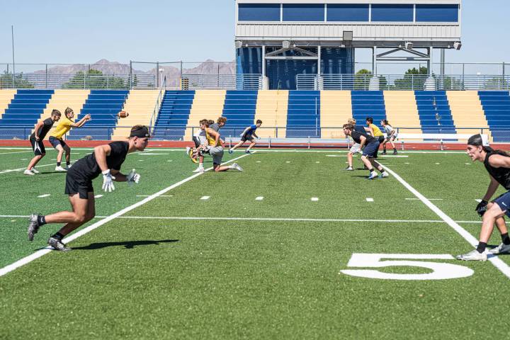 (Jamie Jane/Boulder City Review) Members of Boulder City High School’s varsity football team ...