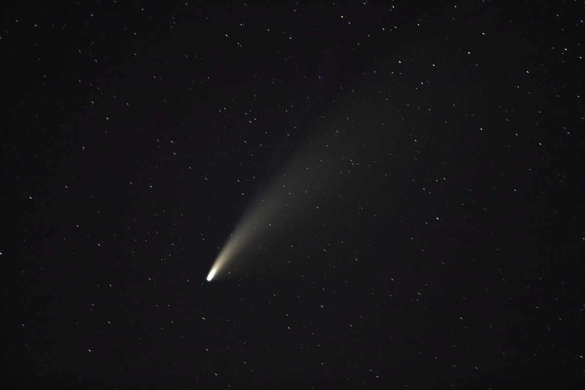 Robert Pernett took this photo of Comet NEOWISE between 9:20 and 9:50 p.m. July 16, 2020, at Co ...