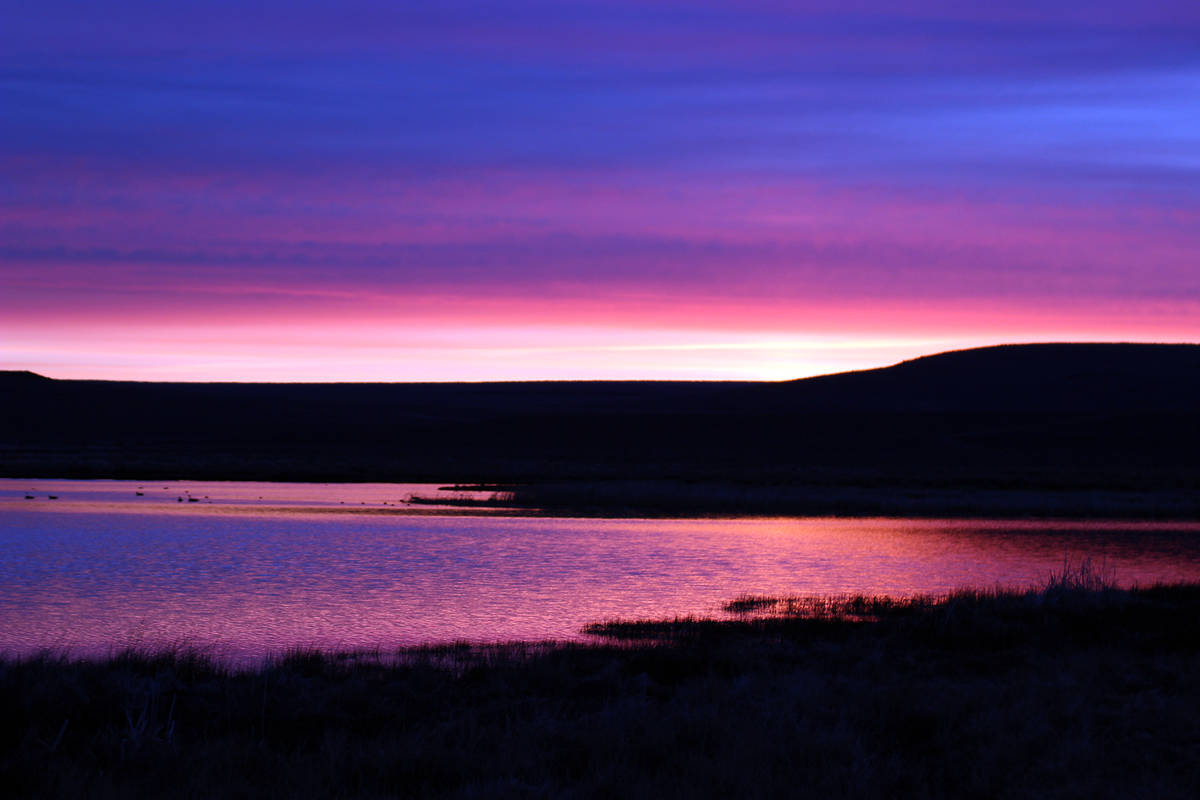 Deborah Wall A stunning sunrise at Catnip Reservoir, Sheldon National Wildlife Refuge, Nevada.