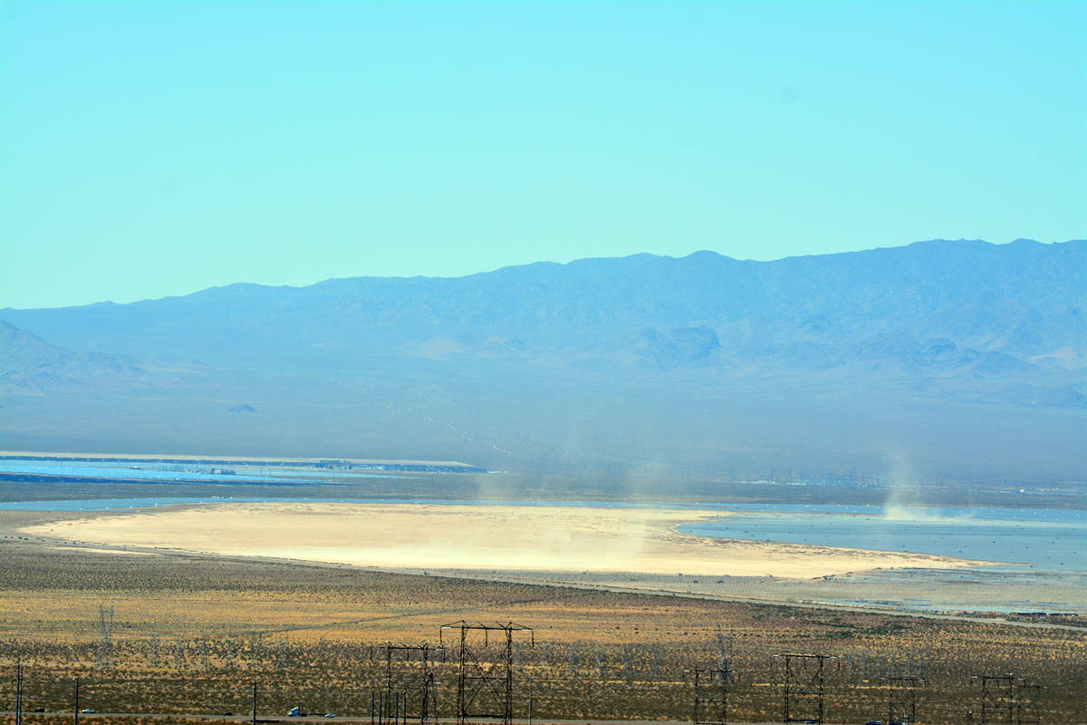 (Celia Shortt Goodyear/Boulder City Review) The dry lake bed in the Eldorado Valley will not be ...