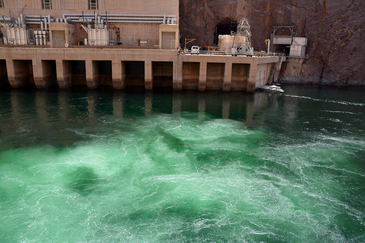 Celia Shortt Goodyear/Boulder City Review Water at Hoover Dam bubbles to the surface as generat ...