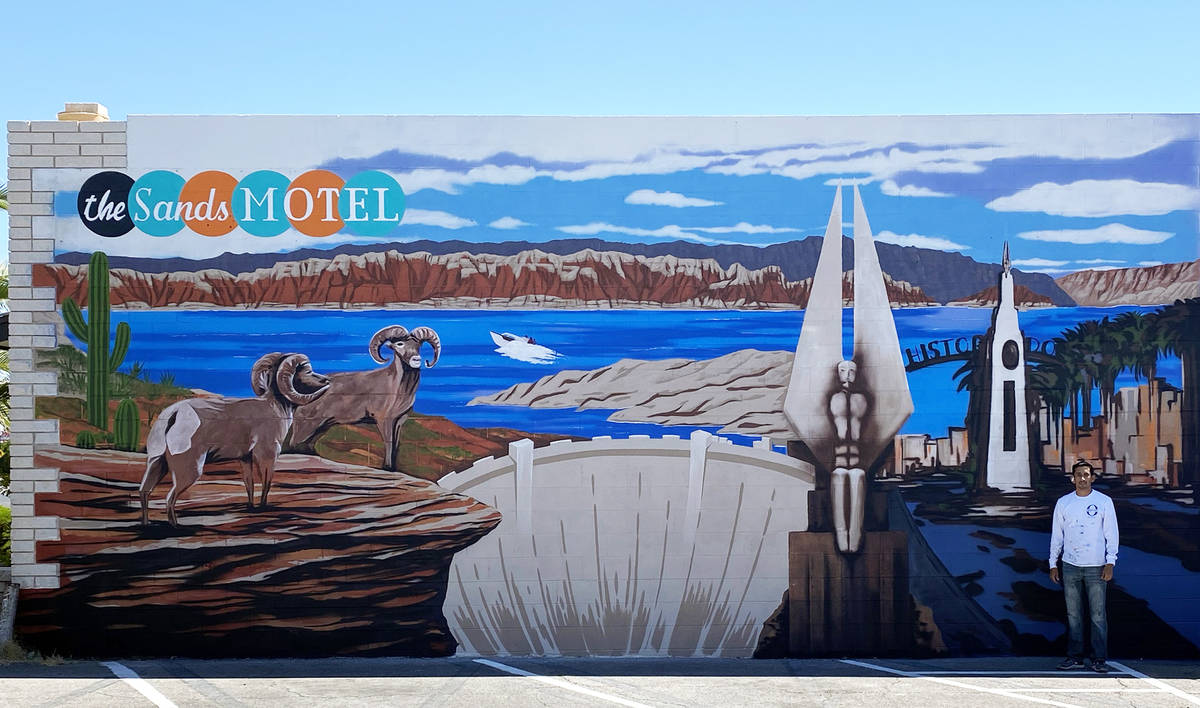 Oscar Garcia Las Vegas artist Oscar Garcia recently completed a mural at the Sands Motel, 809 N ...