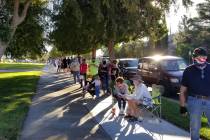 Celia Shortt Goodyear/Boulder City Review Residents lined up to cast their vote at City Hall on ...