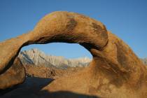 (Deborah Wall) One of the sights to see during a visit to Lone Pine, California, is Mobius Arch ...
