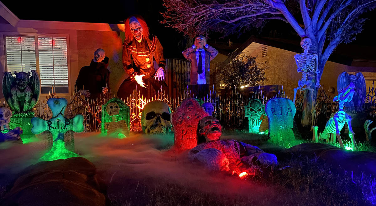 (Mike Pacini) The Pacini home, 653 Arrayo Way, is all decked out for Halloween with a graveyard ...