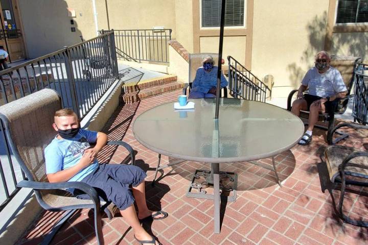 (Lakeview Terrace of Boulder City) Nick Thor, left, stopped by Lakeview Terrace of Boulder City ...