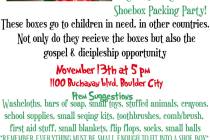 Faith Christian Church, 1100 Buchanan Blvd., is hosting a packing party for Operation Christmas ...