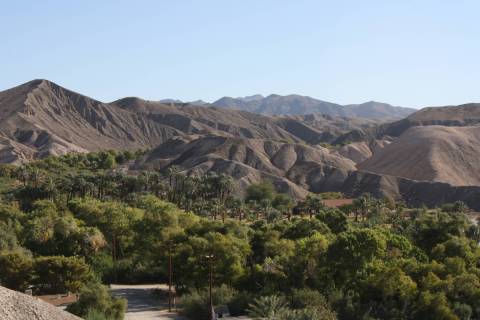 (Deborah Wall) From the Mesa Trail, hikers get a great bird’s-eye view of China Ranch Date Fa ...