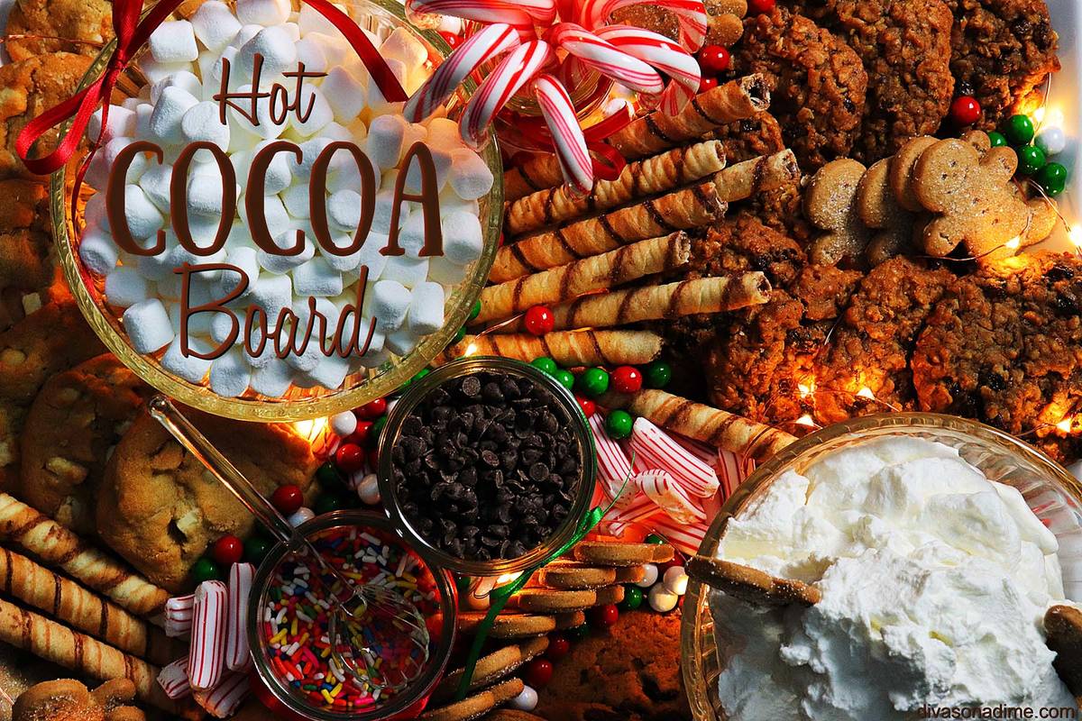 (Patti Diamond) A hot cocoa board filled with treats helps turn drinking an ordinary beverage i ...