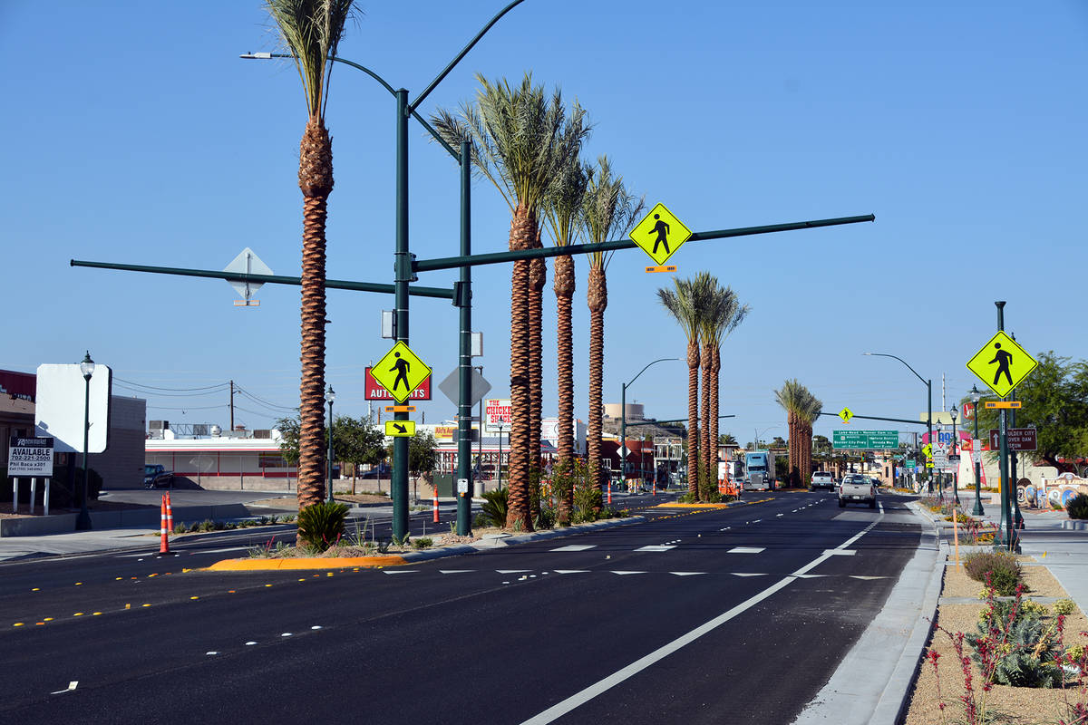 The complete street improvement project on Boulder City Parkway was finished in the summer.