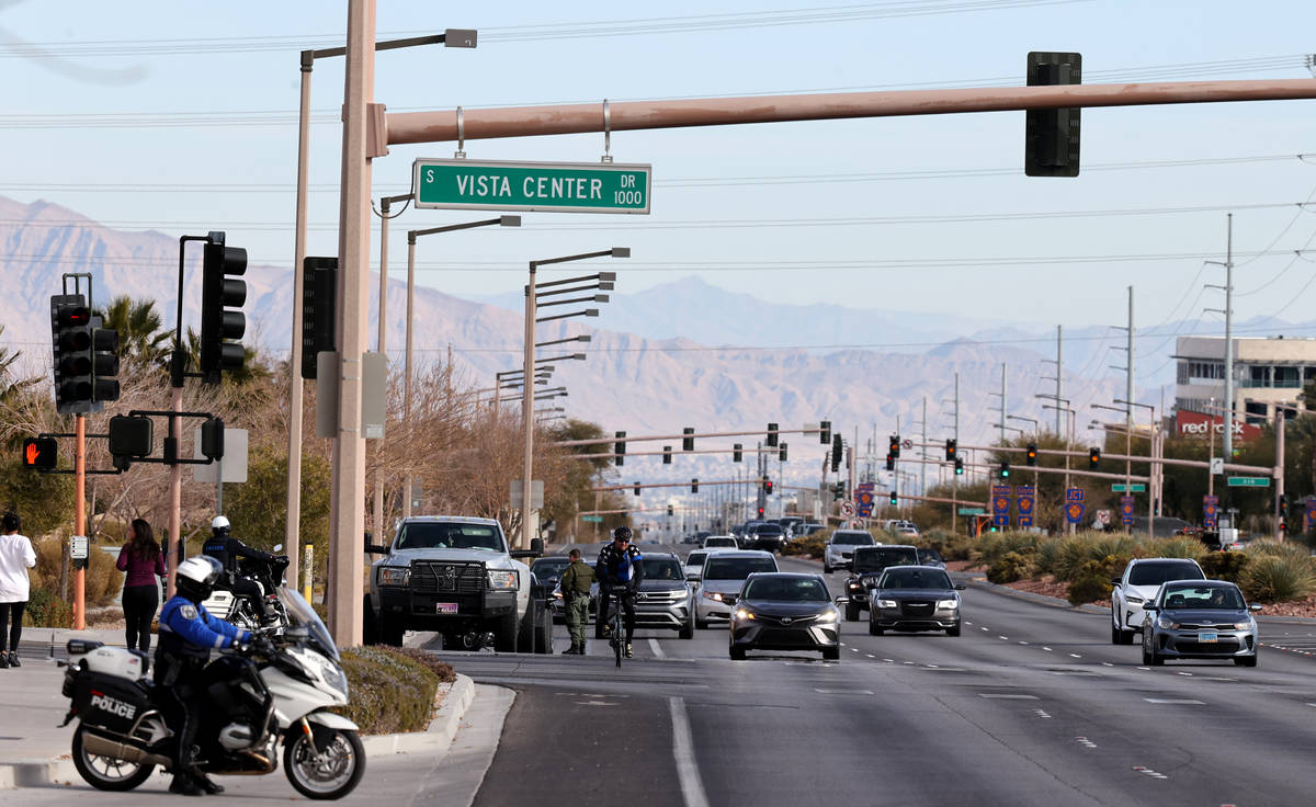 (K.M. Cannon/Las Vegas Review-Journal) Sgt. Michael Campbell, a traffic sergeant with the Clark ...