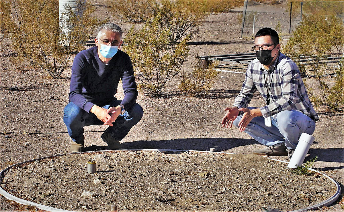 (DRI/Alison Swallow) Desert Research Institute scientists Markus Berli, Ph.D., left, and Yuan ...