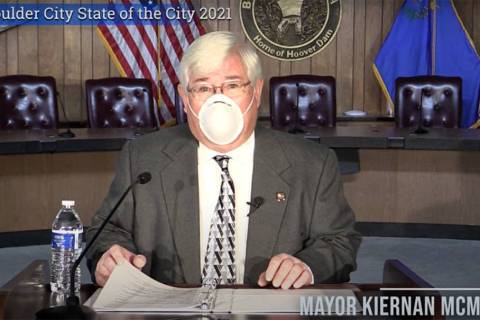 Boulder City Mayor Kiernan McManus delivered his 2021 State of the City virtually Jan. 21 from ...
