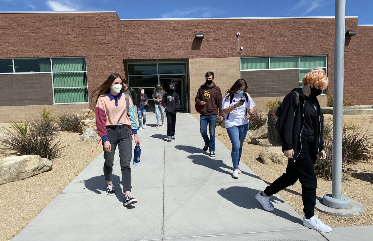 Boulder City High School Boulder City High School students are dismissed Monday, March 22, afte ...