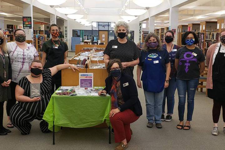 Boulder City Library The staff of the Boulder City Library, standing, from left, Gayle Carlson, ...