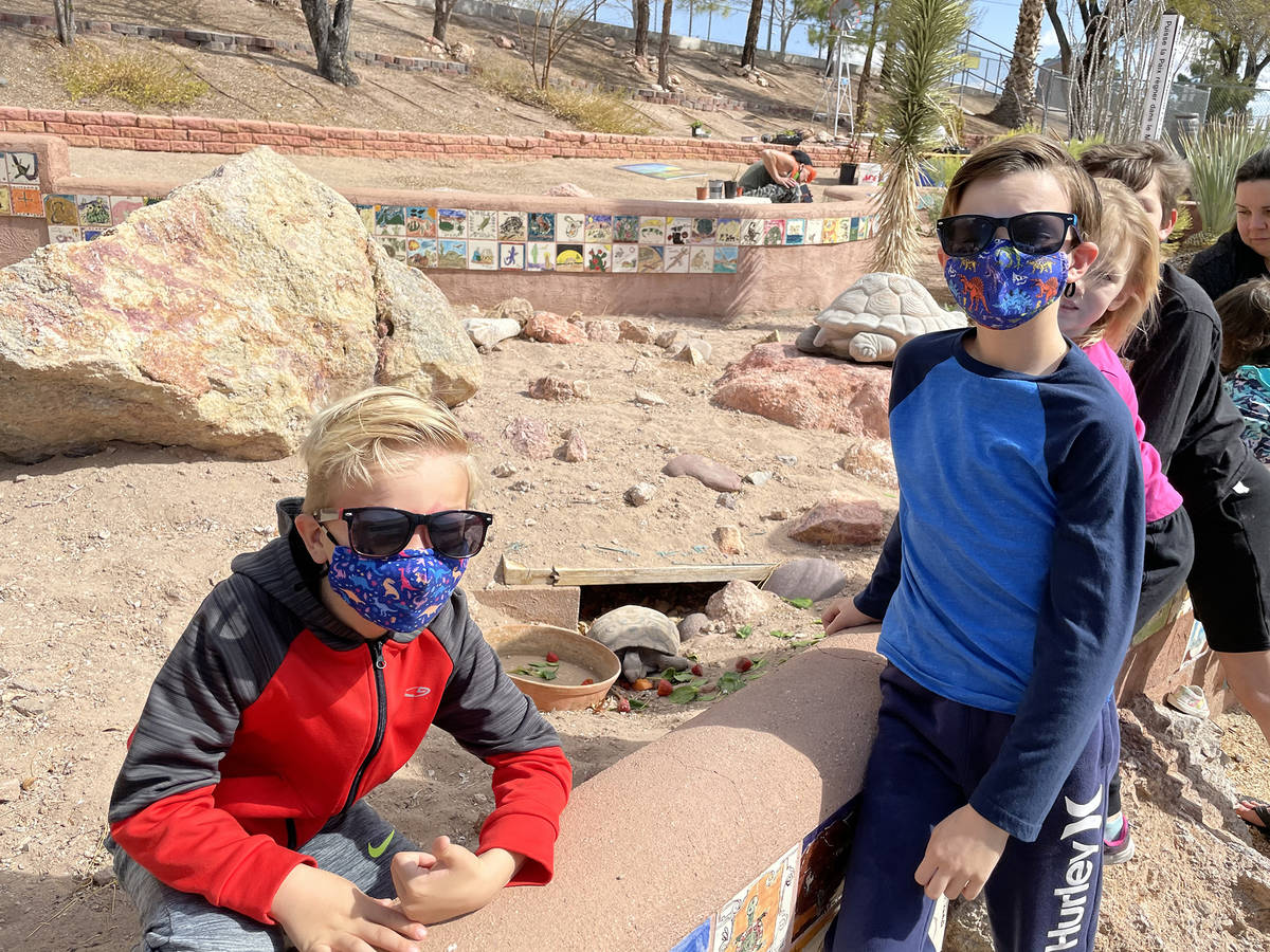 King Elementary School Will Schrock, left, and his brother Bryce Schrock visit the new desert ...
