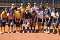(Jamie Jane/Boulder City Review) Members of Boulder City High School’s varsity softball team ...