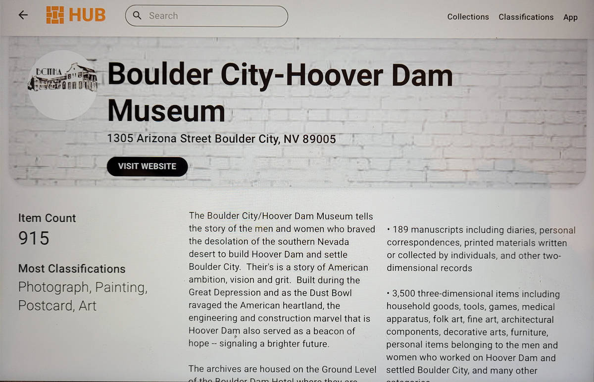 Celia Shortt Goodyear/Boulder City Review The Boulder City-Hoover Dam Museum has launched a ne ...