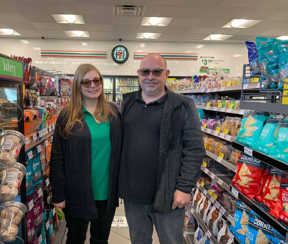 (Hali Bernstein Saylor/Boulder City Review) Amy and Tom Carvalho opened their new 7-Eleven at 1 ...