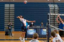 (Jamie Jane/Boulder City Review) Junior Kannon Rose scored 15 kills and 10 serving aces in Boul ...
