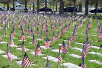 Flags will be flown above the graves of those buried at Southern Nevada Veterans Memorial Cemet ...