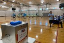 (Hali Bernstein Saylor/Boulder City Review) A steady, but uncrowded, stream of voters came to t ...