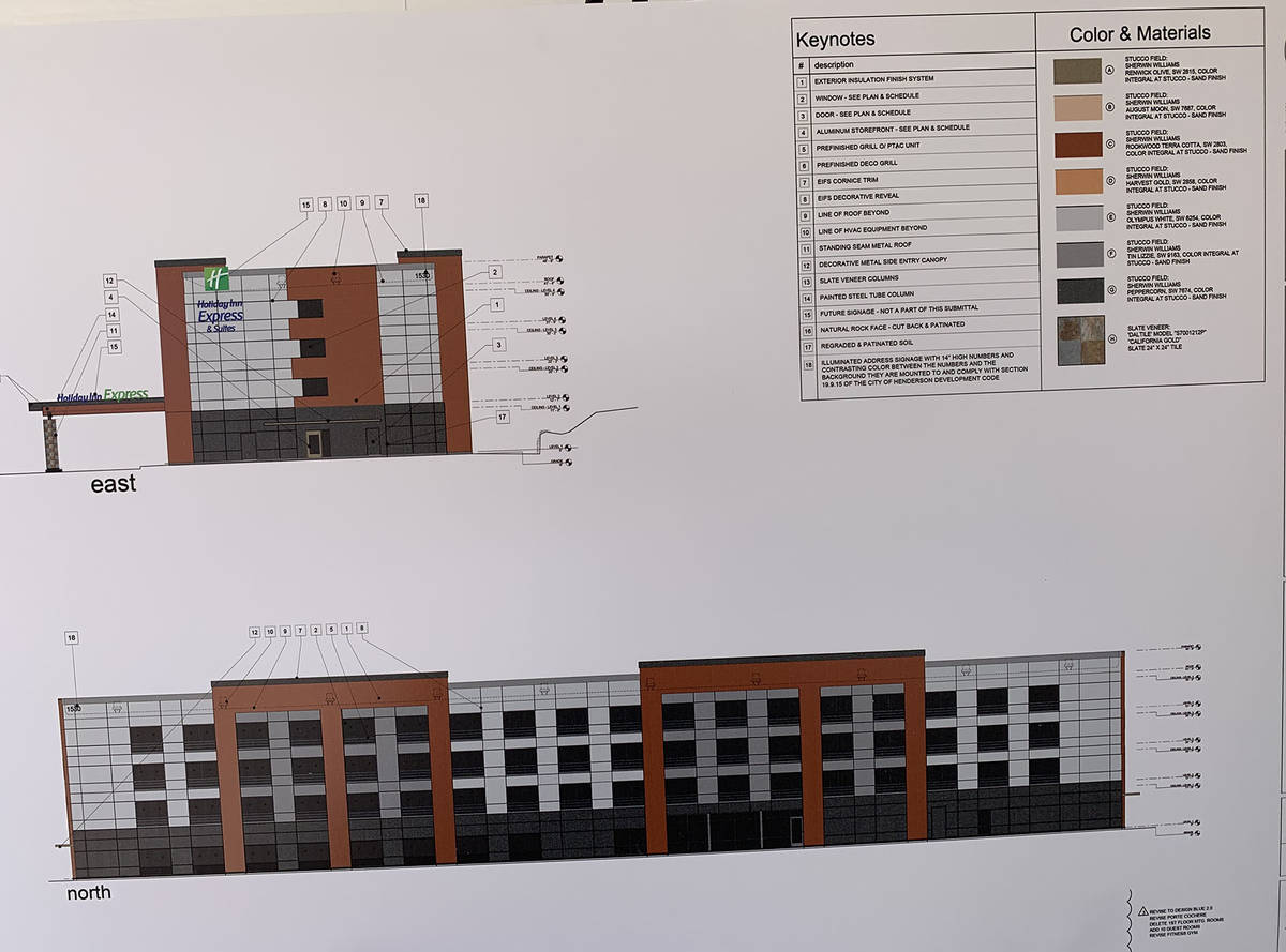 (Hali Bernstein Saylor/Boulder City Review) A rendering of the new Holiday Inn Express was on d ...