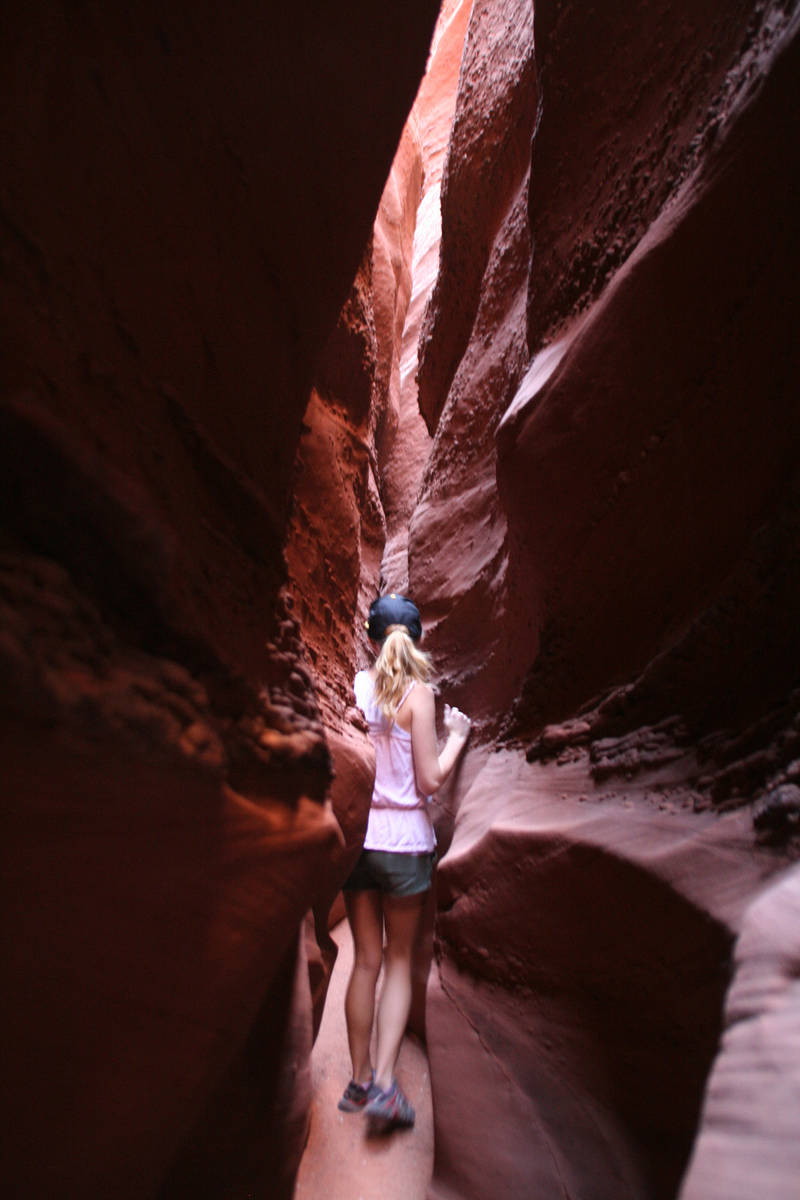 (Deborah Wall) Making your way to the depths of Spooky Canyon at Grand Staircase Escalante Nati ...