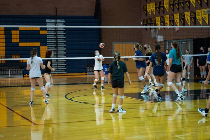 (Jamie Jane/Boulder City Review) Sydnee Freeman, seen in practice Tuesday, Aug. 24, a freshman ...