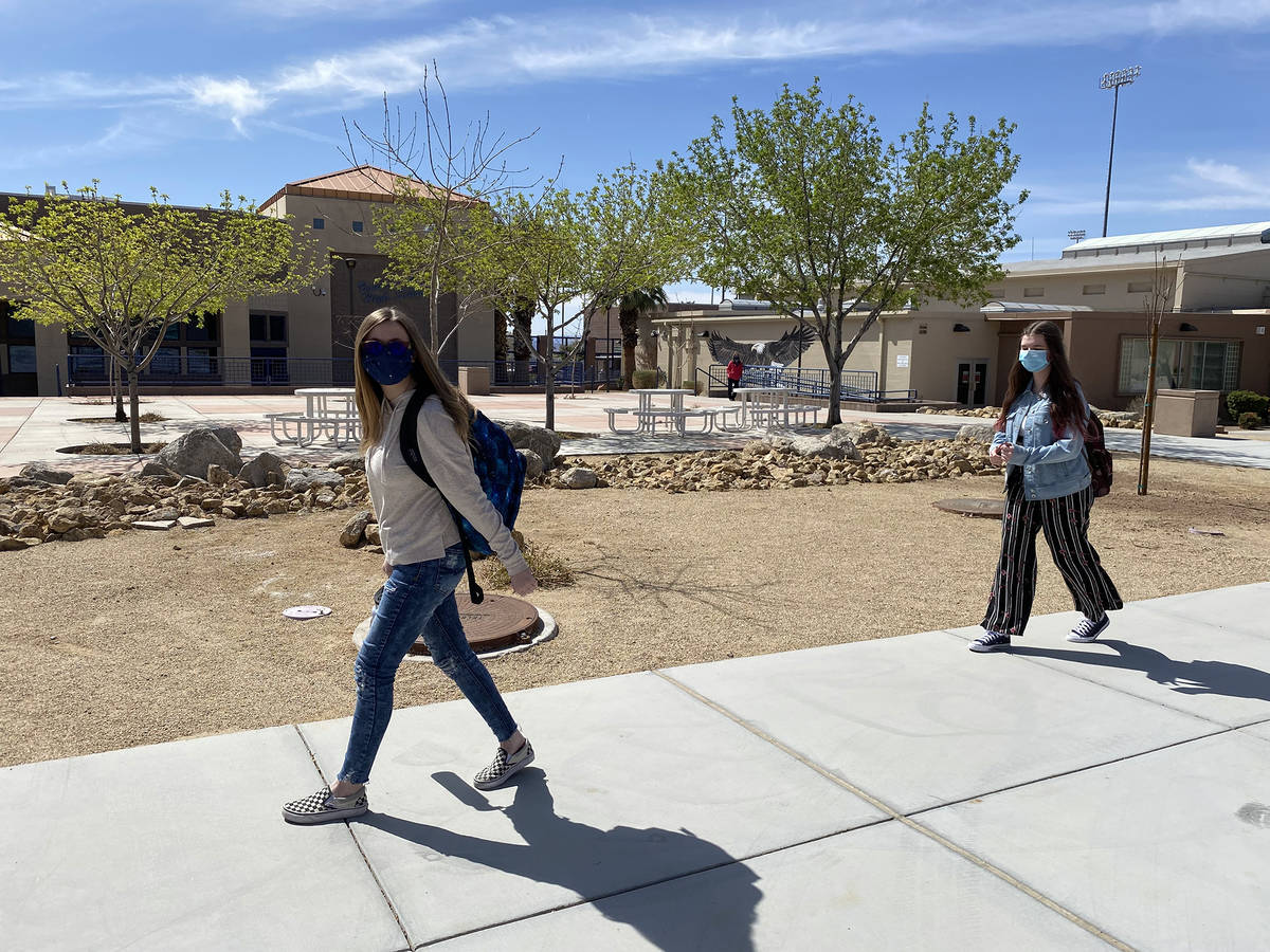 Students in Boulder City are not letting masks and social distancing interfere with their learn ...