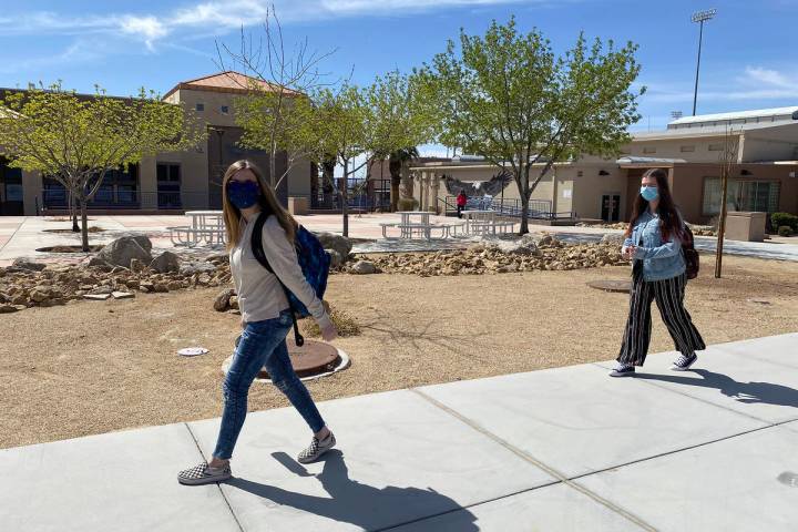 Students in Boulder City are not letting masks and social distancing interfere with their learn ...