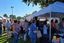 Celia Shortt Goodyear/Boulder City Review The "Out of Our Gourd" booth at Art in the Park was p ...