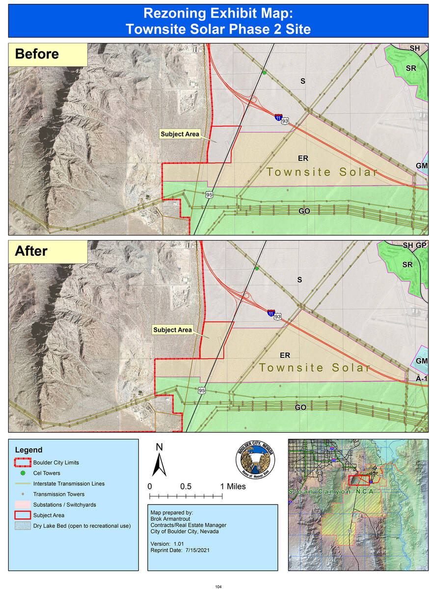 Boulder City At its Oct. 26 meeting, City Council will consider rezoning a 115-acre parcel of ...