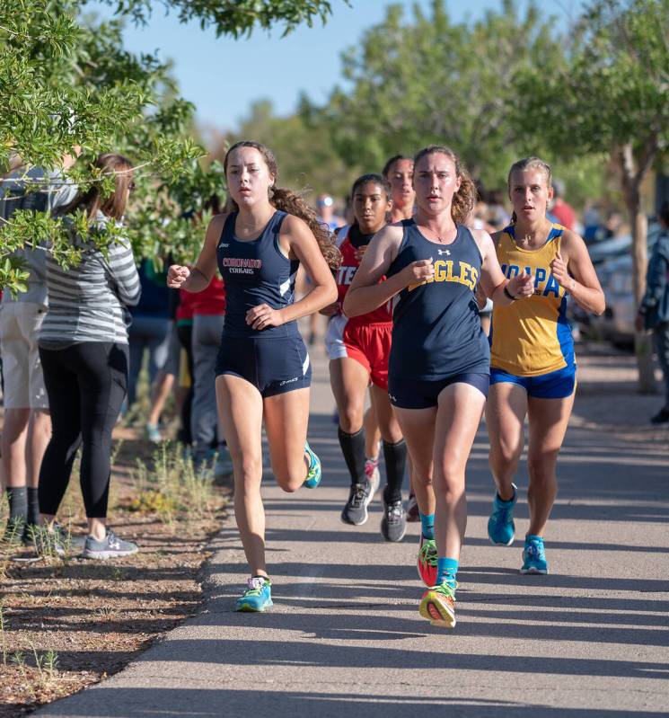 (Jamie Jane/Boulder City Review) Senior Mary Henderson, at front right, finished second out of ...