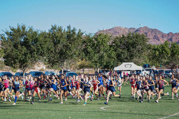 (Jamie Jane/Boulder City Review) The field of girls cross-country runners, as seen Oct. 9 at Ve ...