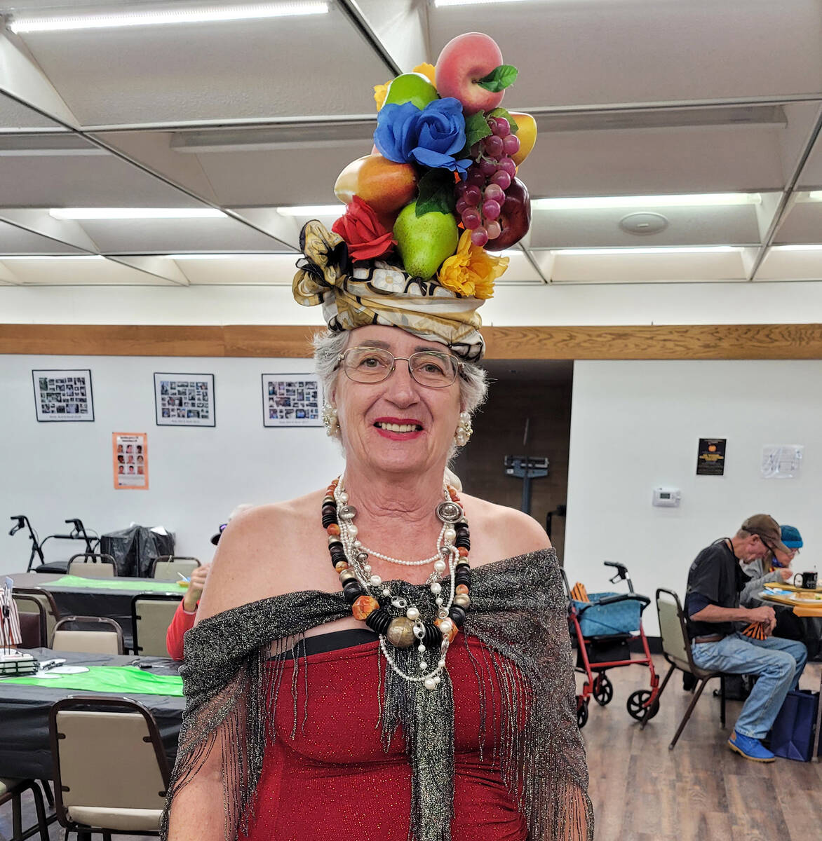 Celia Shortt Goodyear/Boulder City Review New resident Virginia French shows off her costume wi ...