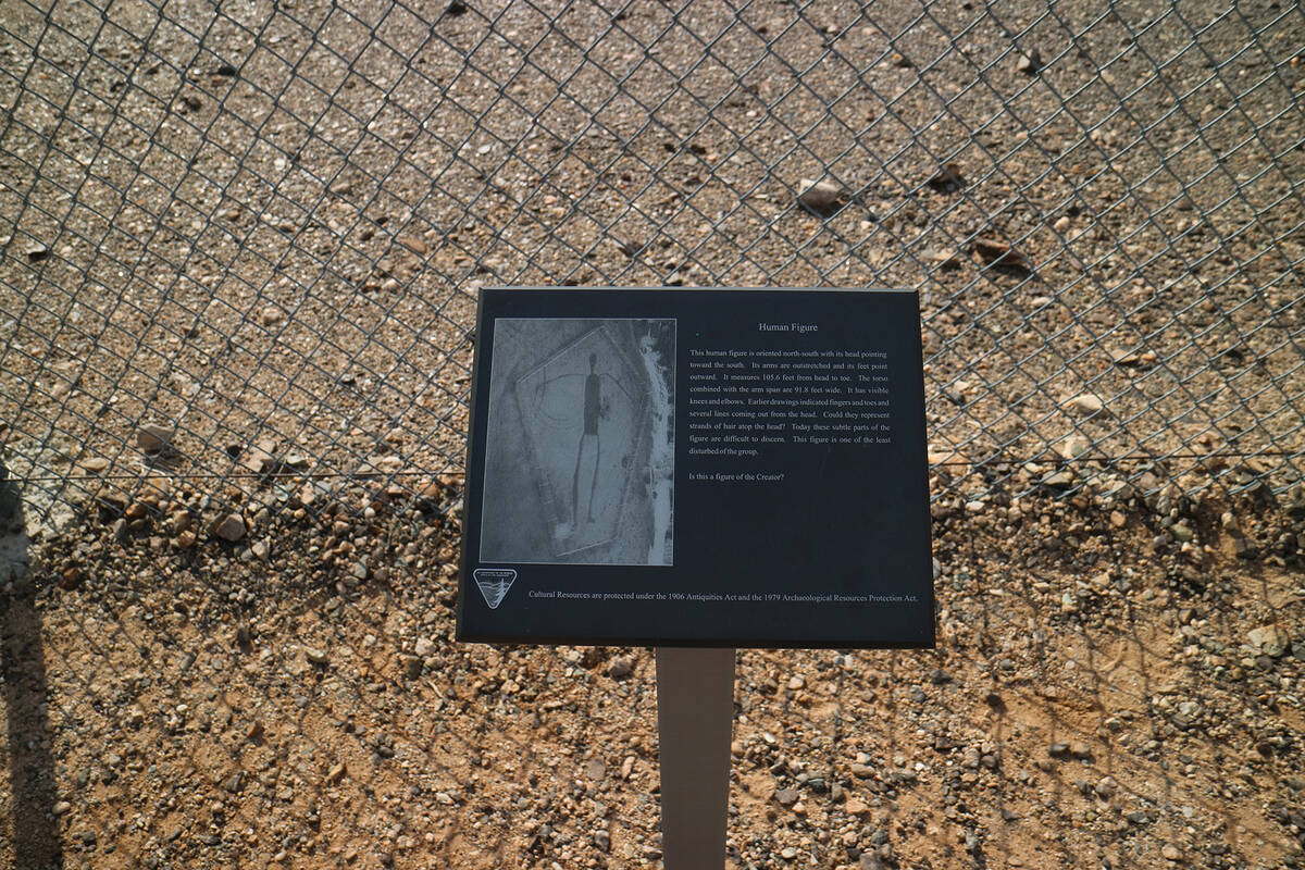 (Deborah Wall) An interpretive sign at the Blythe Intaglio site in eastern California gives vis ...