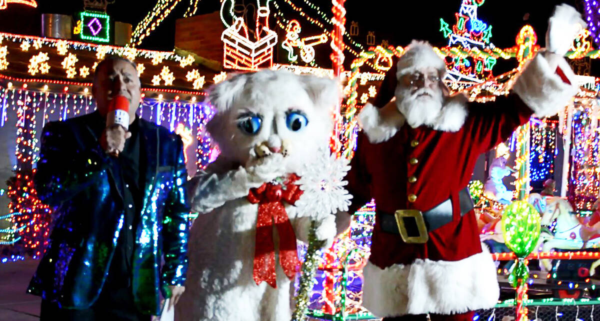 Mike Pacini, from left, Jingle Cat and Santa Claus will help make the holiday season brighter t ...