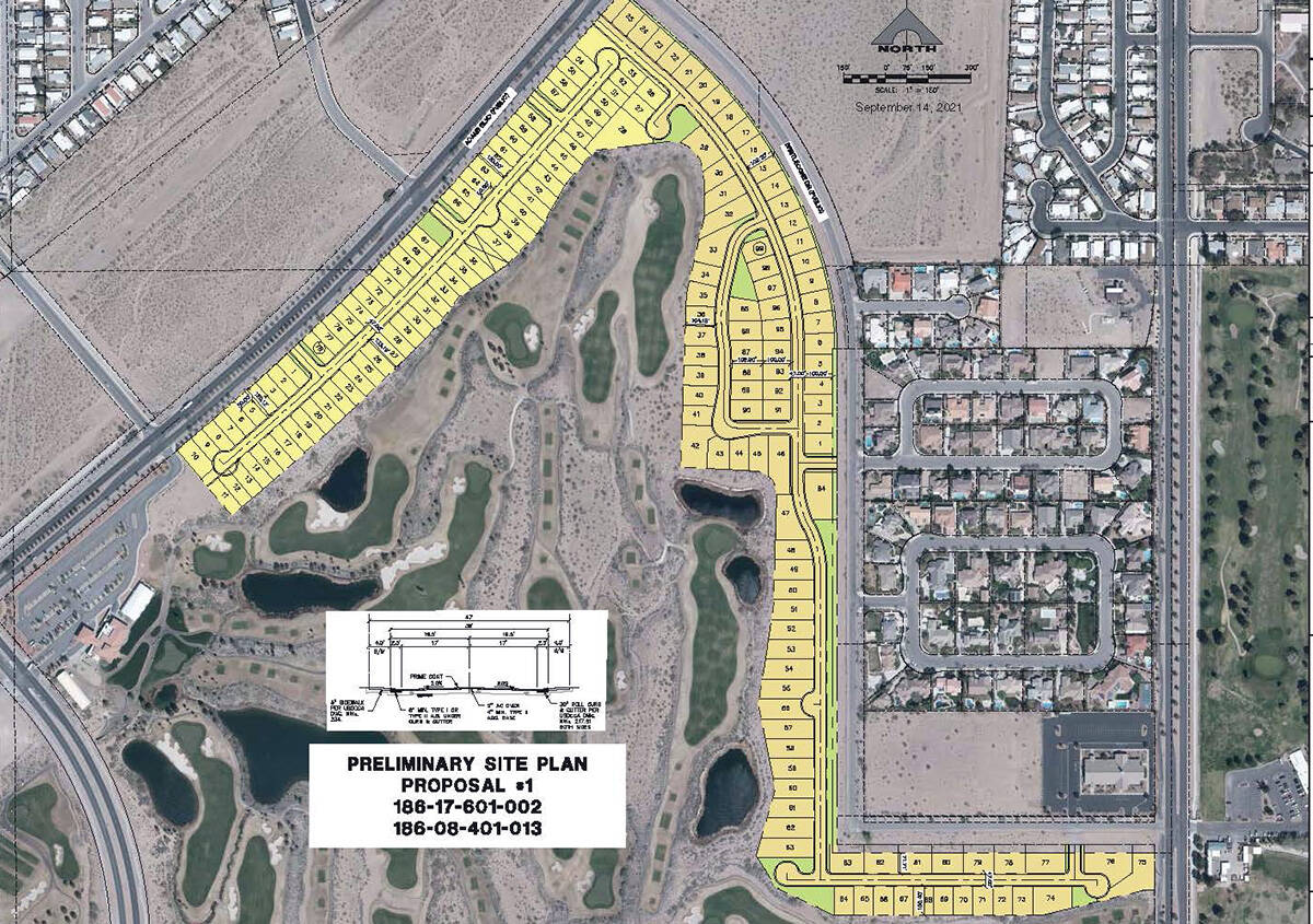 Boulder City Toll Brothers' preliminary site plan for Tract 350 includes 177 lots, several pock ...
