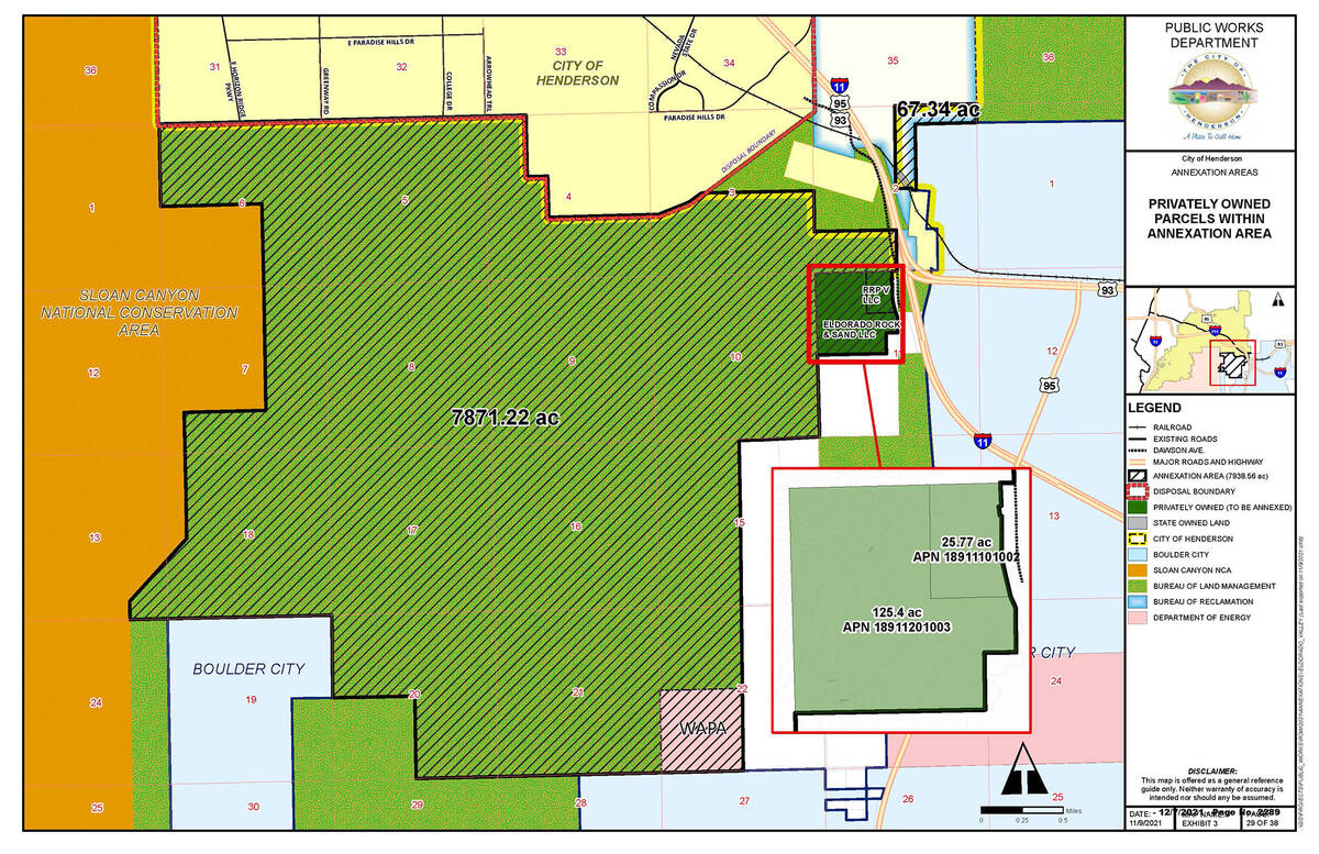 (City of Henderson) City Council is opposing Henderson's plan to annex almost 8,000 acres of la ...
