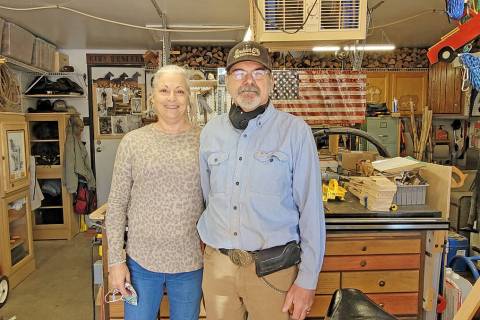 (Celia Shortt Goodyear/Boulder City Review) Boulder City resident Bob Pearce uses his woodworki ...