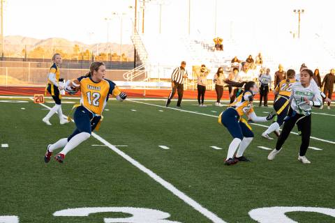 (Jamie Jane/Boulder City Review) Junior Ella Morris rushed for 34 yards and a touchdown on four ...