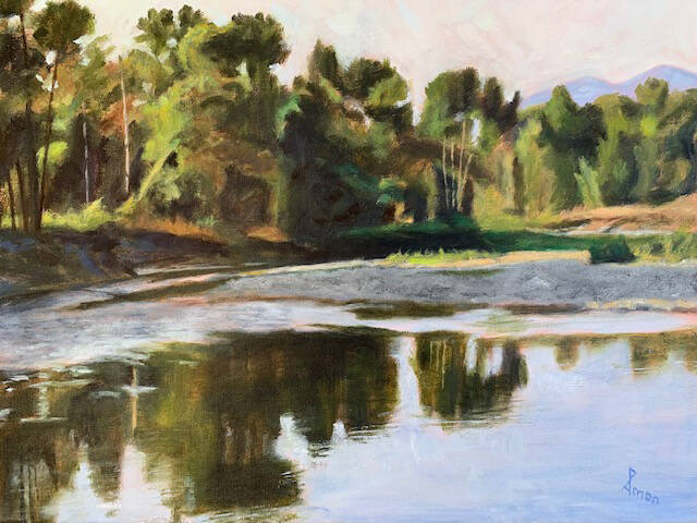 (Boulder City Art Guild) Oil paintings by Patricia Amon, many showcasing nature and the West, a ...