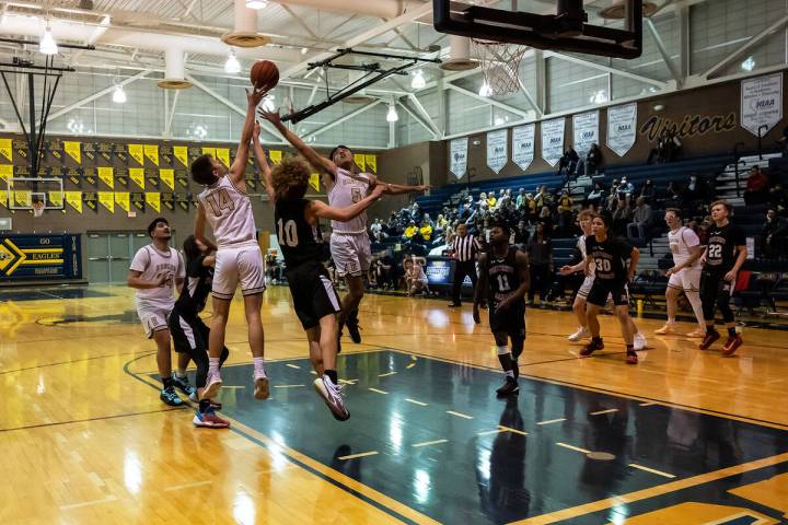 (Jamie Jane/Boulder City Review) In Tuesday’s, Feb. 1, 59-42 victory over Pinecrest Academy C ...